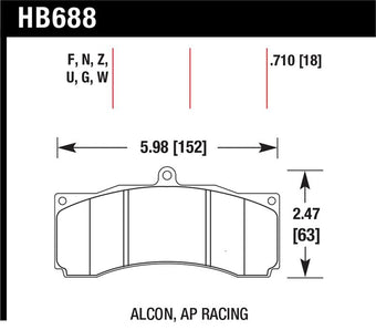 compare product Hawk Alcon / AP Racing / Baer HPS Brake Pads