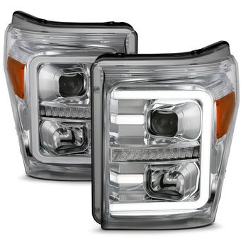 compare product ANZO 11-16 Ford F-250/F-350/F-450 Projector Headlights w/ Plank Style Switchback Chrome w/Amber