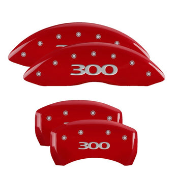 compare product MGP 4 Caliper Covers Engraved Front & Rear 300 Red finish silver ch