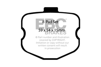 compare product EBC 10-13 Chevrolet Corvette (C6) 6.2 Grand Sport Redstuff Front Brake Pads