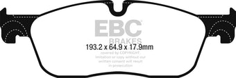compare product EBC 2016+ Jaguar F-Pace 2.0L TD (180) Redstuff Front Brake Pads
