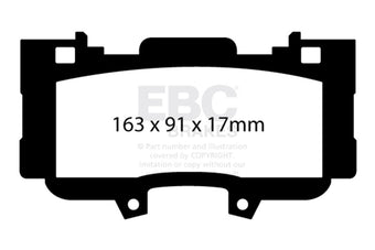 compare product EBC 15+ Ford Mustang 2.3 Turbo Performance Pkg Redstuff Front Brake Pads