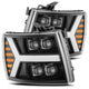 AlphaRex 07 - 13 Chevy 1500HD(NewBody) NOVA LED Proj Headlight Plank Sty Glos Blk w/Activ Lite/Seq Sig - My Store