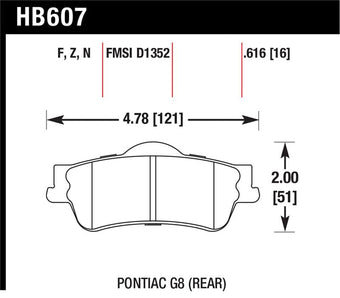 compare product Hawk 08-09 Pontiac G8 3.6 Base/6.0 HPS Street Rear Brake Pads