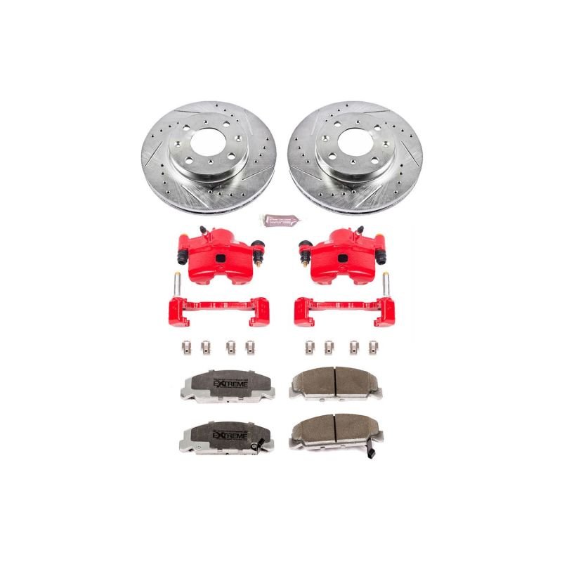 Power Stop 90 - 00 Honda Civic Front Z26 Street Warrior Brake Kit w/Calipers - My Store
