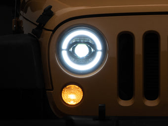 compare product Raxiom 07-18 Jeep Wrangler JK Axial Series LED Headlights- Black Housing (Clear Lens)