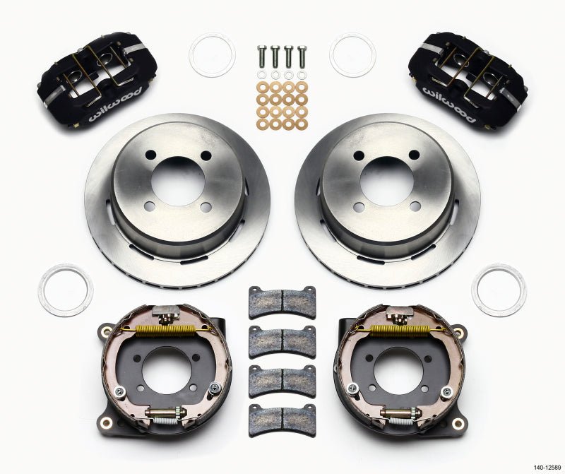 Wilwood Dynapro Low - Profile 11.00in P - Brake Kit Ford 7.5in Rear 2.80 Offset - 4 - Lug - My Store