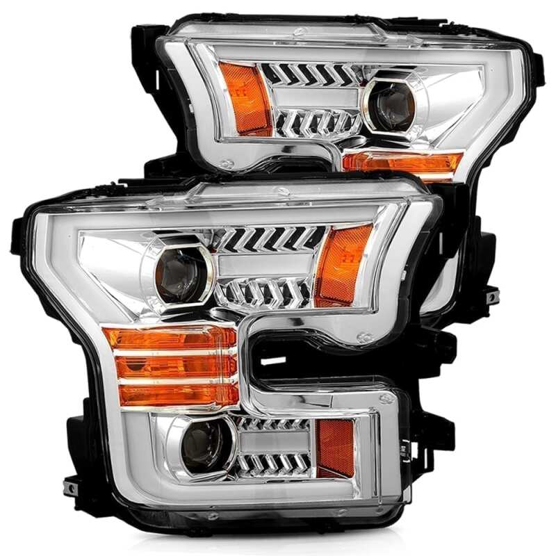 AlphaRex 15 - 17 Ford F - 150 PRO - Series Projector Headlights Plank Style Chrm w/Activ Light/Seq Signal - My Store