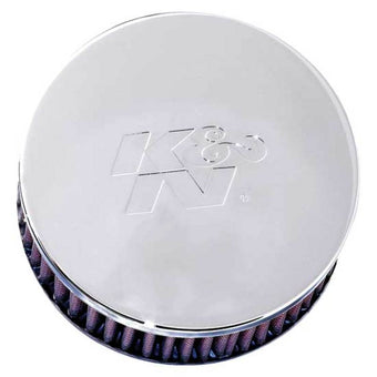 compare product K&N Universal Chrome Filter 2.438in Flange ID x 5.125in OD x 2in H