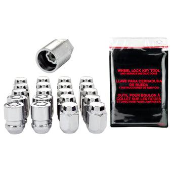 compare product McGard 4 Lug Hex Install Kit w/Locks (Cone Seat Nut) M12X1.25 / 13/16 Hex / 1.28in. Length - Chrome