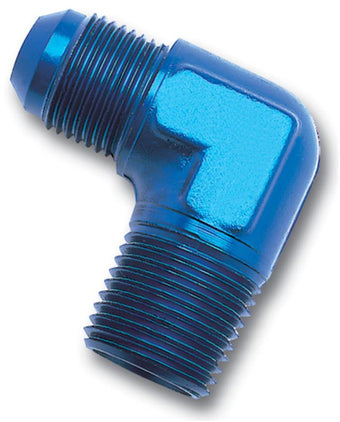 compare product Russell Performance -6 AN to 3/8in NPT 90 Degree Flare to Pipe Adapter (Blue)
