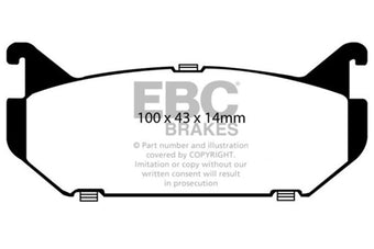 compare product EBC 93-97 Ford Probe 2.0 16v Ultimax2 Rear Brake Pads