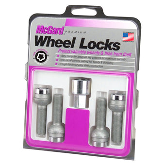 compare product McGard Wheel Lock Bolt Set - 4pk. (Radius Seat) M12X1.5 / 17mm Hex / 20.6mm Shank Length - Chrome