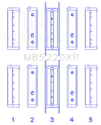 compare product King Subaru WRX/STi EJ20 EJ22 EJ25 Flange #3 Position Performance Main Bearing Set - Size STD