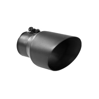 compare product MBRP Universal Tip 4.5in OD 3in Inlet 8in Length Dual Walled Angled Exhaust Tip - Black