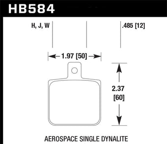 compare product Hawk Aerospace Single Dynalite 12mm Thickness HPS Street Brake Pads