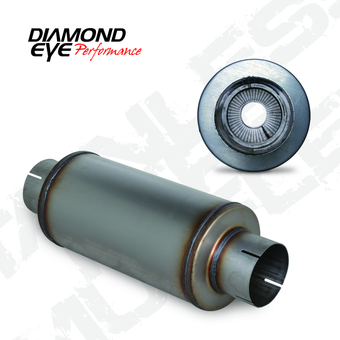 compare product Diamond Eye MFLR 4inID SGL IN/SGL OUT 7inDIA X 14in BODY 20in LENGTH PERF SLOTTED ENDS 409 SS