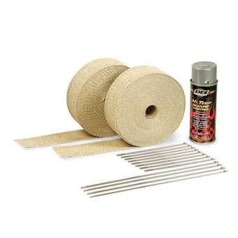 compare product DEI Exhaust Wrap Kit - Tan Wrap & Aluminum HT Silicone Coating (Aerosol)