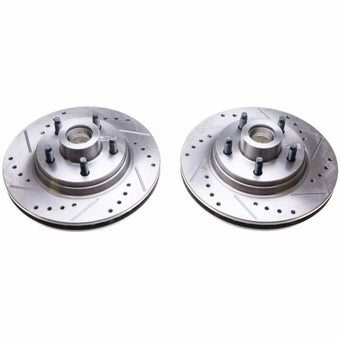 compare product Power Stop 84-86 Ford Mustang Front Evolution Drilled & Slotted Rotors - Pair