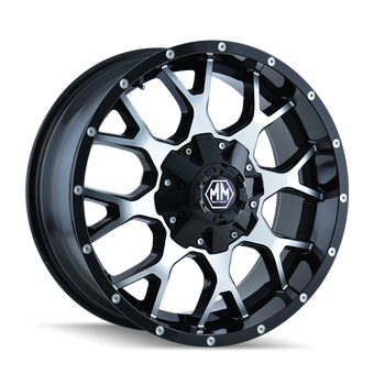 compare product Mayhem 8015 Warrior 20x9 / 8x165.1 BP / 18mm Offset / 124.1mm Hub Gloss Black Milled Wheel