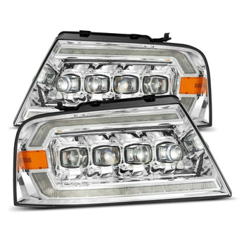compare product AlphaRex 04-08 Ford F150 / 06-08 Lincoln Mark LT NOVA LED Proj Headlights Chrome w/Activ Light/Seq