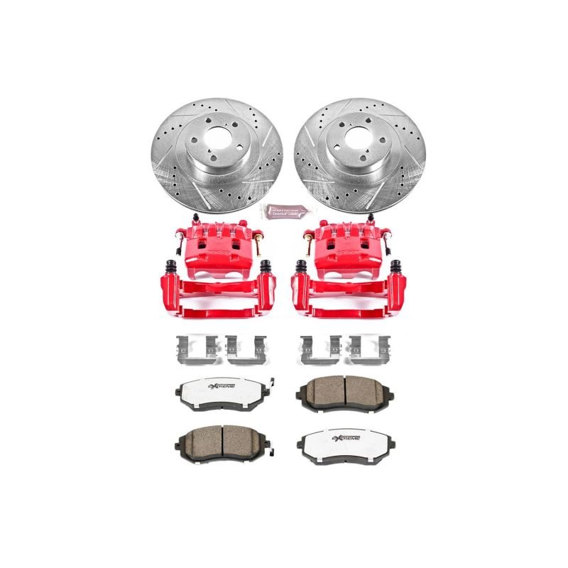 Power Stop 05 - 06 Saab 9 - 2X Front Z26 Street Warrior Brake Kit w/Calipers - My Store