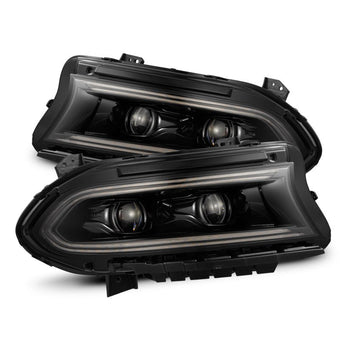 compare product AlphaRex 15-23 Dodge Charger LUXX LED Proj Headlights Alpha-Black w/Actv Light & Seq.Sig / SB DRL