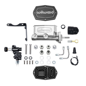 compare product Wilwood Compact Tandem M/C Aluminum 1.00in Bore w/ Bracket/Valve/Push (Mopar) - Chrome P-coat