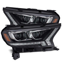 AlphaRex 19 - 21 Ford Ranger LUXX LED Proj Headlights Plank Style Black w/Seq Signal/DRL - My Store