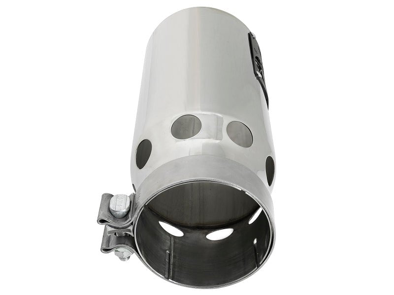aFe SATURN 4S 4in SS Intercooled Exhaust Tip - Polished 4in In x 5in Out x 12in L Bolt - On - My Store