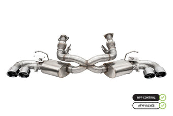 compare product Corsa 2020-25 Corvette C8 3in Valved Cat-Back 4.5in Pol Quad Tips - Fits Factory Perf Exhaust w/ AFM