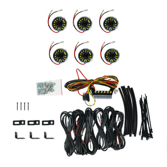 compare product KC HiLiTES Cyclone V2 LED - Rock Light - 6-Light System - Clear - 5W Flood Beam