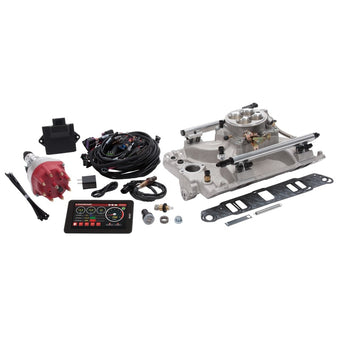 compare product Edelbrock Pro Flo 4 EFI System Seq Port Pontiac 326-455ci 625 Max HP 35lb/hr Satin Finish