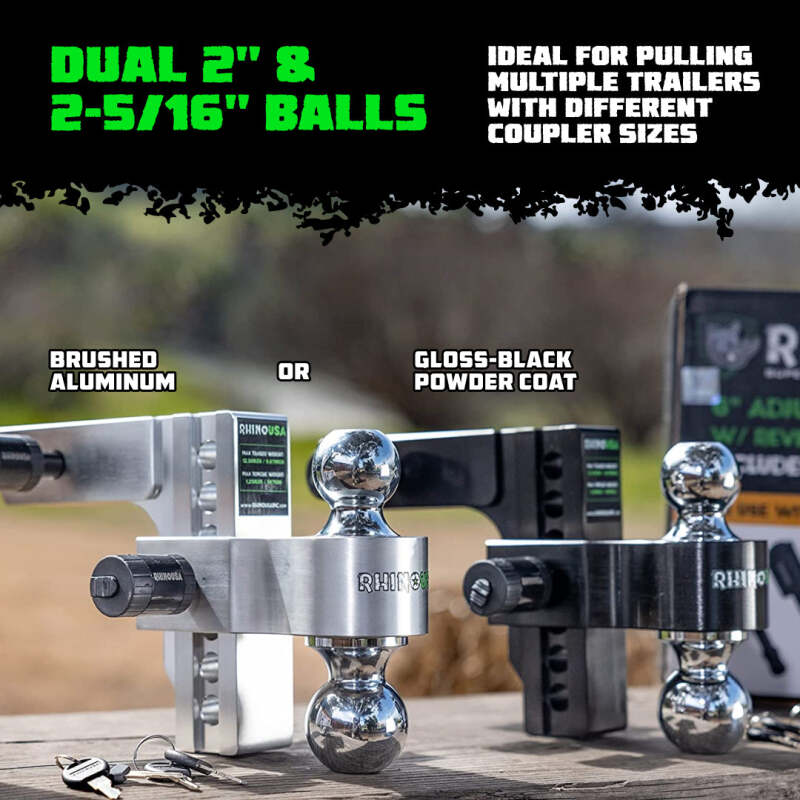 Rhino USA 6In Heavy Duty Drop Hitch - 2In (Silver) - My Store
