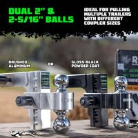 Rhino USA 6In Heavy Duty Drop Hitch - 2In (Silver) - My Store