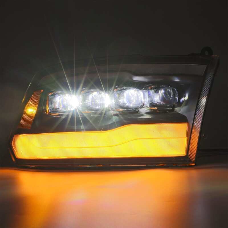 AlphaRex 09 - 18 Dodge Ram 1500HD NOVA LED Projector Headlights Plank Style Design Gloss Black w/DRL - My Store