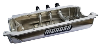 compare product Moroso Dart/Rocket Spread Rail Dirt Late Model (w/Three Pick Ups) Dry Sump 6.5in Aluminum Oil Pan