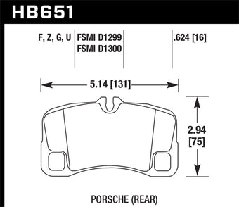 compare product Hawk 07-08 Porsche 911 Turbo/911 GT3/911 GT3 CUP Rear DTC-70 Race Brake Pads