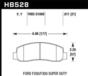 compare product Hawk 05-11 Ford F250/F350 / 2011 Ford F550 Super Duty Street Front Brake Pads