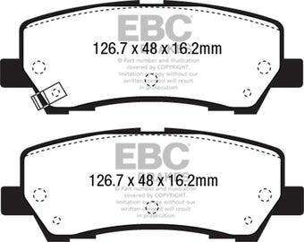 compare product EBC 15+ Ford Mustang 2.3 Turbo Performance Pkg Yellowstuff Rear Brake Pads