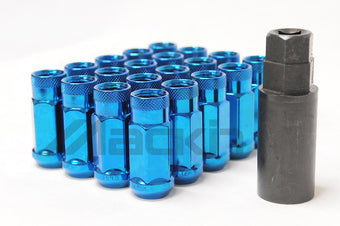 compare product Wheel Mate Monster Open End Lug Nut Set of 20 - Blue 1/2in