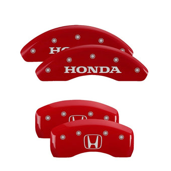 compare product MGP 4 Caliper Covers Engraved Front Honda Rear H Logo Red Finish Silver Char 2018 Honda Accord