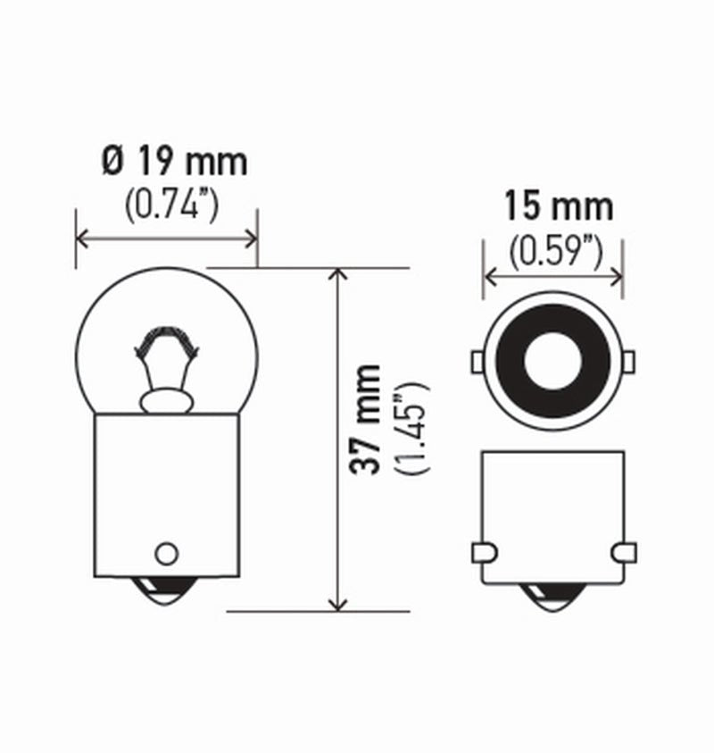 Hella Bulb 5007 12V 5W Ba15S B6 (2) - My Store