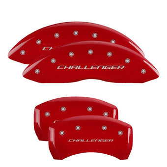 compare product MGP 4 Caliper Covers Engraved Front & Rear Block/Challenger Red finish silver ch