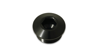 compare product Vibrant Aluminum -4AN ORB Low Profile Port Plug - Anodized Black