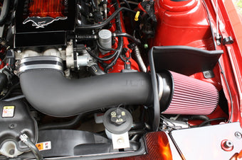 compare product JLT 05-09 Ford Mustang GT Series 3 Black Textured Cold Air Intake Kit w/Red Filter - Tune Req
