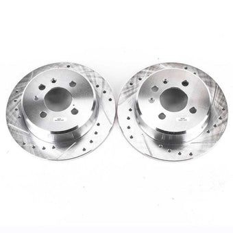 compare product Power Stop 1991 BMW 318i Rear Evolution Drilled & Slotted Rotors - Pair