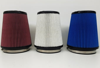 compare product JLT 10-14 Ford Mustang GT500 Factory Replacement Oiled Air Filter 5.5x7in - Red