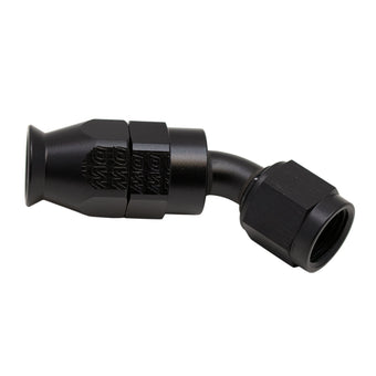 compare product DeatschWerks 6AN Female Swivel 45-Degree Hose End PTFE (Incl 1 Olive Insert) - Anodized Matte Black