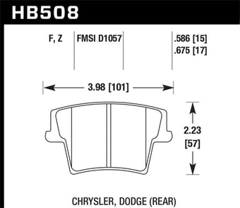 compare product Hawk 05-10 Chrysler 300 (except SRT8) / 08-10 Dodge Challenger SE/RT HPS 5.0 Brake Pads